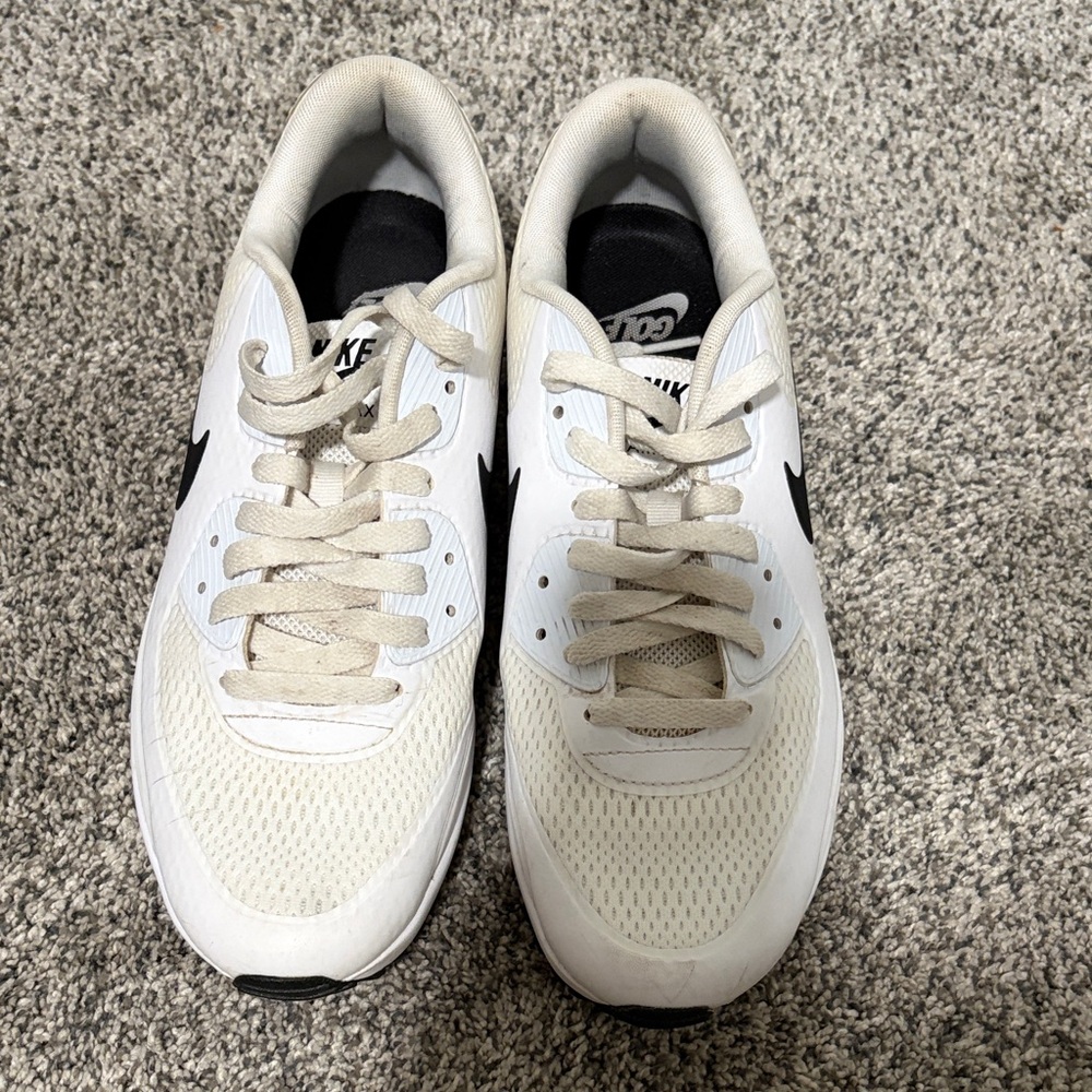 Nike Air Max Men’s White and Black Athletic Golf Shoes